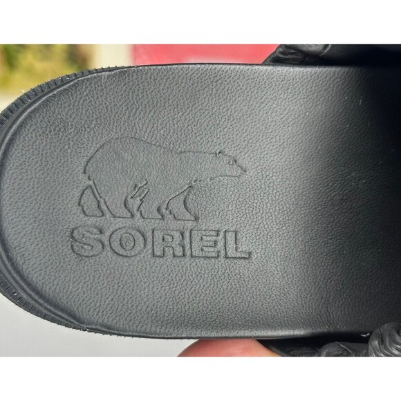 Sorel Roaming Two-Strap Black Slide Sandals Size 7 - Picture 8 of 11